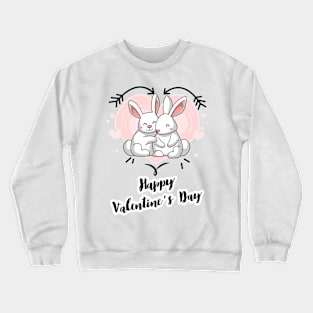 Happy Valentine's Day | Bunnies Crewneck Sweatshirt